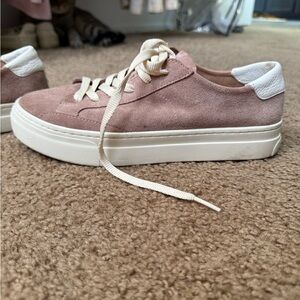 EUC! Soludos Dusty Rose Mauve Pink Suede Platform Sneakers